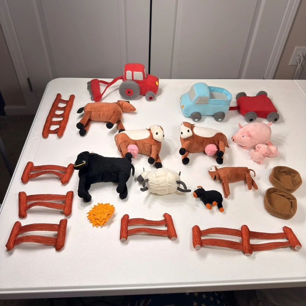 IKEA Landlig Plush Barn Farm Playset Soft Toy Carrying Case Animals 22pc Set